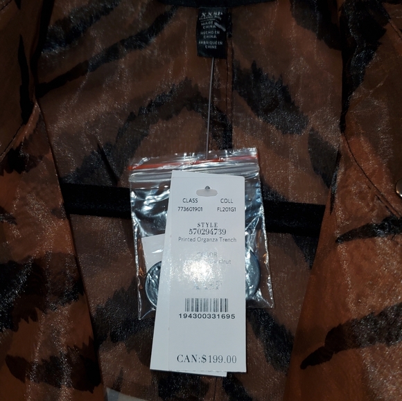 WHBM Tiger Print Organza Trench Coat - Picture 4 of 5